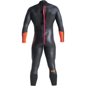 2023 Swim Research Mens 4/3mm Back Zip GBS Wetsuit C-SR43MBZ - Black / Orange